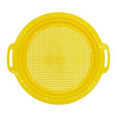 Imagem de Generic Peneira de areia para crianças, peneira de areia, brinquedo portátil para escavação, brinquedo de praia, de praia para jardim, quintal, Amarelo