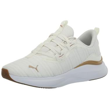 Imagem de PUMA Tênis feminino Softride Harmony Cross Training, branco e preto, 38, Branco-dourado e branco quente, 39