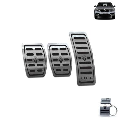 Imagem de Pedaleira Manual Aço Inox Renault Logan Life Preto