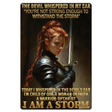 Imagem de GLOBLELAND Placa de metal "Eu sou uma tempestade" com pintura vintage engraçada 30,5 x 20,3 cm, pôster retrô para decoração de casa, quarto, bar, cafeteria, clube