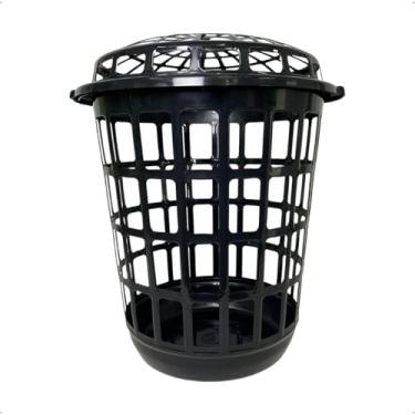 Imagem de Cesto Organizador com Tampa 30 Litros Design Telado, Leve e Reforçado,Ideal para Roupas e Brinquedos, Enviado em Cores Sortidas