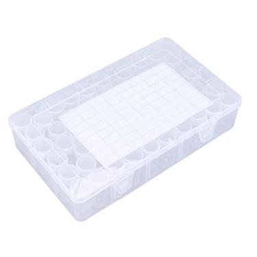 Imagem de Acouto 60 Recipientes de Armazenamento de Pintura Dos Pces Garrafa de Armazenamento Plástica Portátil do Grânulo Com Etiqueta de Artes Artesanato & de Costura