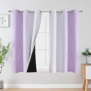 Imagem de Cortinas Blackout Estelar Textiler lilás/branco acinzentado 137x137cm