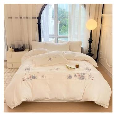 Imagem de Conjunto de capa de edredom macio e quente de inverno, conjunto de capa de edredom de 4 peças com bordado, ultramacio, quente e durável (lençol de cama ajustado_CHEIRO)