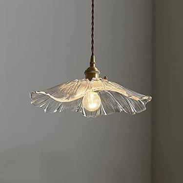Imagem de YQSLQZZ Luminária pendente de casa de fazenda japonesa, lustre de vidro vintage para sala de jantar, luzes de teto suspensas de bar de ilha de cozinha com altura ajustável, para mesa de jantar sobre a