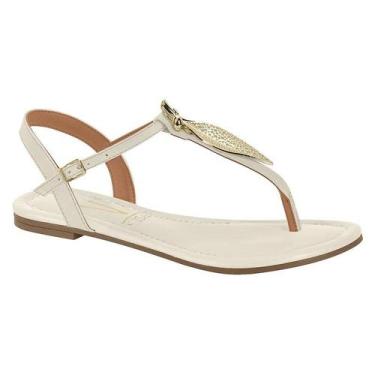 Imagem de Sandália Feminina Vizzano Rasteira Dedo Delicada Metalizada Conforto, 