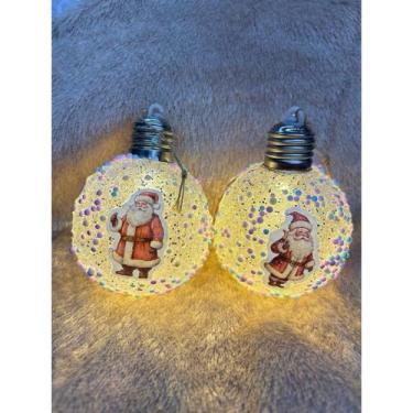 Imagem de Kit 2 Enfeite para arvore de Natal Decoração de Natal Mini Globo Led P
