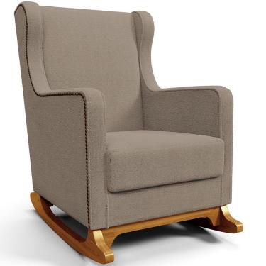 Imagem de Poltrona de Amamentação com Balanço Mavie L02 Bouclê Bege - Lyam Decor