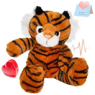 Imagem de Bicho de pelúcia CozyWorld Heartbeat Tiger gravável 13"