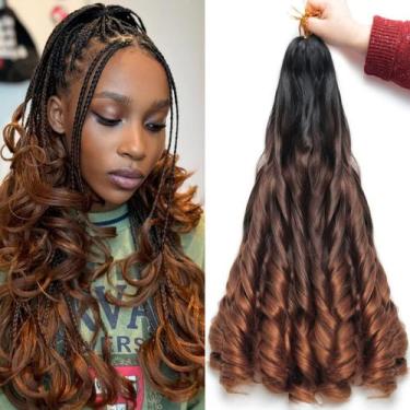 Imagem de Braiding Hair TUVOJALE French Curl 24 cm, 8 pacotes sintéticos