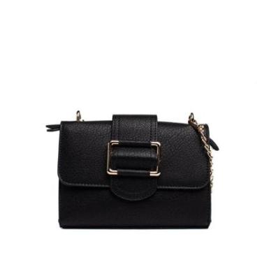 Imagem de Bolsa Feminina WJ Transversal com Fivela Pequena Preto-Feminino