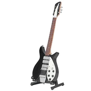 Imagem de TOPINCN Mini Guitarra Em Escala 1:6, Instrumentos Em Miniatura para Casa de Bonecas, Material de Faia de 7,1 Polegadas de Comprimento para Casa de Bonecas, Mini Sala de Música,