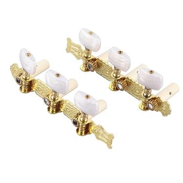 Imagem de Cryfokt Afinadores de Cordas de Guitarra, Substituição de 1:15 Relação de Engrenagem Botão Branco Metal Sólido Cabeças de Máquina de Guitarra Clássica para Instrumentos Musicais