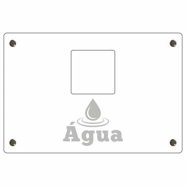 Imagem de Tampa Padrão de Energia e Água em Alumínio c/Gravação a Laser Pronto p/Instalar c/Acabamento Monofásico Trifásico (Água - Branco)