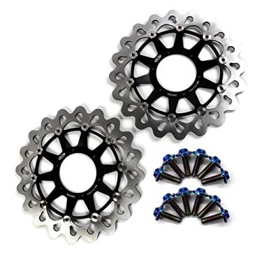 Imagem de Arashi Discos de freio dianteiro Rotores com parafusos de montagem para Honda CBR1000RR 2006-2007, VTR1000 SP1 RC51 2000-2004, acessórios de substituição de motocicleta preto