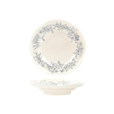 Imagem de Pratos frescos de flores de cerâmica requintados de alta temperatura para uso doméstico - prato alto de pétalas de 23 cm