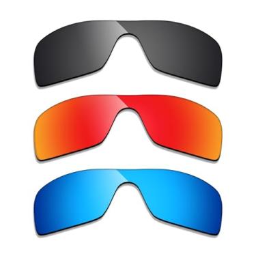 Imagem de Alphax 3 pares de lentes polarizadas de substituição para óculos de sol Oakley BXTR Metal OO9237 - preto + azul + vermelho