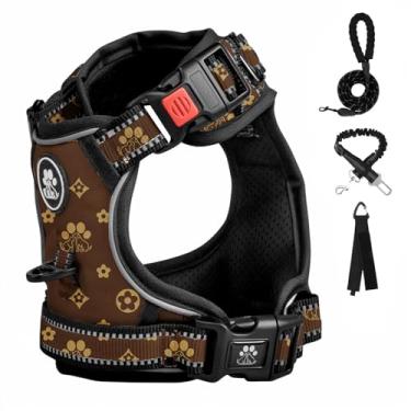 Imagem de FURRYFECTION Peitoral para cães | Arnês para cães | Oxford refletivo | alça acolchoada | 4 tiras ajustáveis | 2 clipes de coleira | peitoral para animais de estimação sem estrangulamento para cães