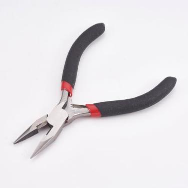 Imagem de 1 alicate de ponta de agulha com mini cortador de arame para ferramentas de reparo de joias de 12 cm Alicate de nariz de agulha para cortar e dobrar fios