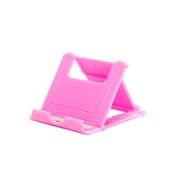 Imagem de Suporte de telefone rosa, prático, ângulo ajustável, dobrável, portátil e compacto, base dobrável para smartphone