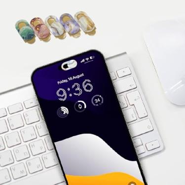 Imagem de Capa para webcam, capa de privacidade para câmera para laptop/celular/iPad/PC/tablet, proteja sua privacidade e segurança, 5 peças, mármore