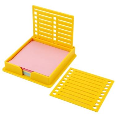 Imagem de Estêncil de notas adesivas com nota adesiva, para bloco de notas autoadesivo de 7,5 x 7,6 cm, clipe com suporte de modelo, suporte de linha, organizador de prateleira, dispensador para mesa