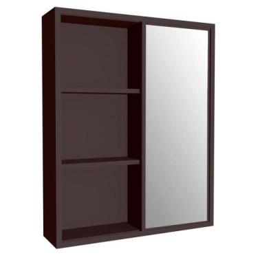 Imagem de Armario Espelheira 1 Porta Correr 60 Cm Es7250 Grafite Faem Grafite - 