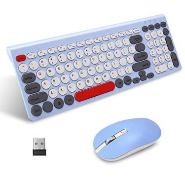 Imagem de LeadsaiL Combinação de teclado e mouse sem fio, conjunto de mouse e teclado sem fio 2,4G com teclado numérico, ultrafino, compacto, silencioso, tamanho completo para Windows, Mac, computador, desktop, PC, notebook, laptop