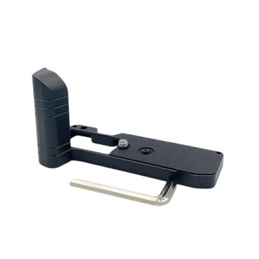 Imagem de SZZCNOX Punho X-M5 XM5, alça de suporte em forma de L para câmera Fujifilm Fuji XM5, placa de liberação rápida com sapata fria e abertura do compartimento da bateria, suporte de mão para FUJIFILM X-M5