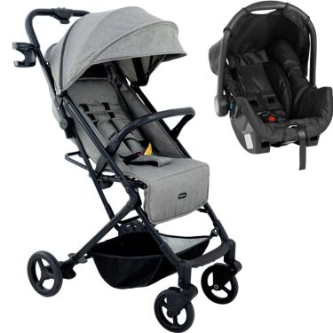 Imagem de Carrinho de Bebe Galzerano Kira com Bebe Conforto Cinza