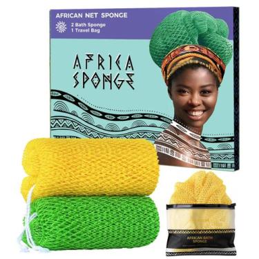 Imagem de Esponja de banho RelaxScene African Net Exfoliating, pacote com 2