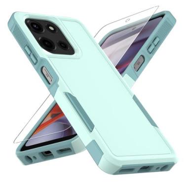 Imagem de Capa de telefone yuanming Moto G 5G 2025 de camada dupla verde à prova