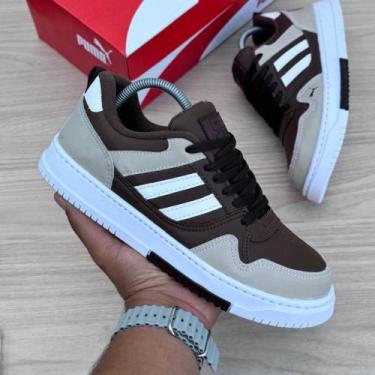 Imagem de Tenis masculino casual skatista confort - Sem marca, Cafe, 40