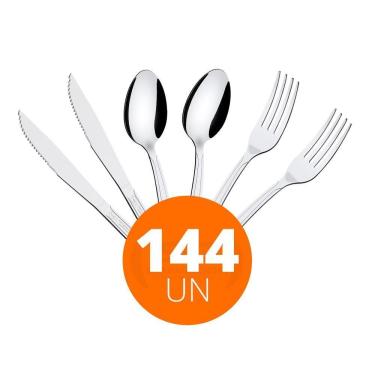 Imagem de Kit - Jogo De Facas, Garfos E Colheres Búzios 144 Peças Em Aço Inox Ibag - Tramontina