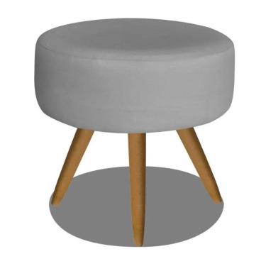 Imagem de Puff Decorativo Redondo 40 Cm Dóris Pé Palito Suede