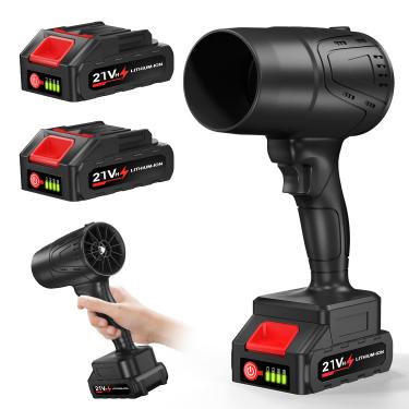 Imagem de HCRTGAY Soprador de folhas sem fio com bateria, 20.000 RPM 150 MPH, novo modelo 2024 e portátil, bateria de íon de lítio de 21 V x 2 peças, limpeza de pátio, cuidados com o gramado, folhas sopradas e