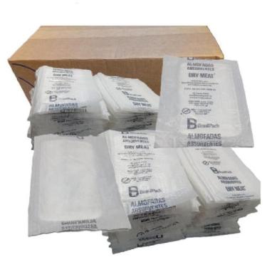 Imagem de 3000 Almofadas Para Absorção Líquido Alimentos 65g Dry Meat Branco - B