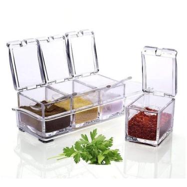 Imagem de Porta condimentos 4 potes e bandeja - bazar do saara