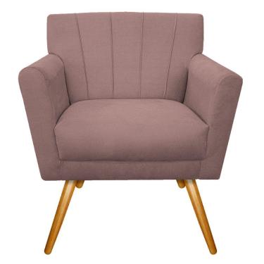 Imagem de Kit Diva Recamier Vanessa 160cm Lado Esquerdo E 01 Poltrona Laura Linho Cor Rosê