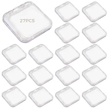 Imagem de LUMINFLY Organizador de unhas transparente com 27 caixas, estojos de armazenamento de plástico com fechos de pressão, kit de classificação de arte de unhas para armazenamento compacto