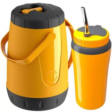 Imagem de Kit Tererê Unitermi 2,5L Copo Térmico 650ml com Bomba Inox  Praticidad
