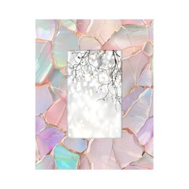 Imagem de Skerhhux Moldura abstrata de vidro mármore de 10 x 15 cm para mesa vertical ou horizontal e parede moldura de mármore para pôster de certificado, decoração de casa, ideias de presentes para a família