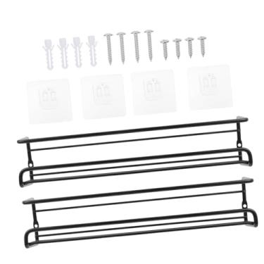 Imagem de Hemobllo 2 peças de prateleira de tempero de cozinha montada na parede, organizador de garrafas, prateleiras de armazenamento para despensa, armário, porta, economia de espaço, rack de cozinha para