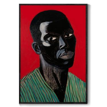 Imagem de Black Man Poster Retrato Arte de Parede Arte Moderna Africana Imagens de Pessoas Negras Africanos Abstrata Cabeça Wall Art Africano Americano Pôster Moda Imagens Abstratas Decoração Sala de Estar 40,6