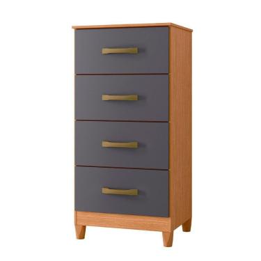 Imagem de Comoda Mobi 4 Gavetas Freijo Com Titanium - Albatroz