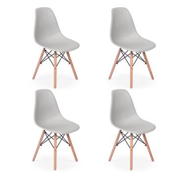 Imagem de Conjunto 4 Cadeiras Charles Eames Eiffel Wood  - Cinza