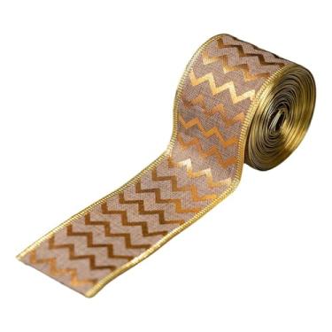 Imagem de KiBcsLic Fita de linho natalina para embrulho de presentes, 5 cm de largura, ideal para laços de cabelo, decoração de festas e projetos de artesanato, Style C