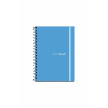 Imagem de Caderno Colegial 1x1 80 Folhas Espiral Capa PP com bolsa e elástico, Papel offset, (18x24 cm), Azul, Romitec