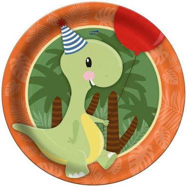 Imagem de Prato de Papel  Festa Dino Baby - 8 Unidades - Festcolor - Rizzo