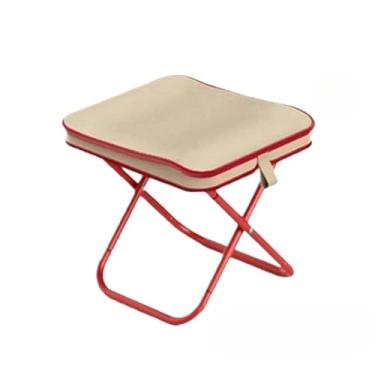 Imagem de Banqueta Banquinho Dobrável Alumínio Camping C/Bolsa Ziper (vermelho)